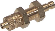 Messing DN 2,7 (Micro) Luftkupplungsstopfen 4x6 mm Überwurfmutter Bulkhead Double Shut-Off