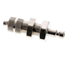 Nickel-plated Brass DN 2.7 (Micro) Air Coupling Plug 4x6 mm Union Nut Bulkhead