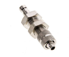 Messing vernickelt DN 2,7 (Micro) Luftkupplung Stopfen 3x4,3 mm Überwurfmutter Bulkhead Doppelabsperrung