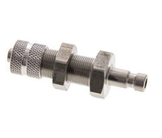 Stainless steel DN 2.7 (Micro) Air Coupling Plug 4x6 mm Union Nut Bulkhead