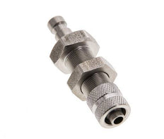 Stainless steel DN 2.7 (Micro) Air Coupling Plug 4x6 mm Union Nut Bulkhead