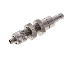 Edelstahl DN 2,7 (Micro) Luftkupplung Stopfen 4x6 mm Überwurfmutter Bulkhead Doppelabsperrung