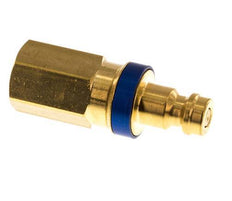 Brass DN 5 Blue Air Coupling Plug G 1/8 inch Female Double Shut-Off