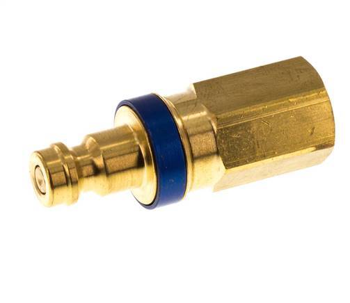 Brass DN 5 Blue Air Coupling Plug G 1/8 inch Female Double Shut-Off