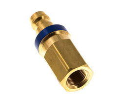 Brass DN 5 Blue Air Coupling Plug G 1/8 inch Female Double Shut-Off