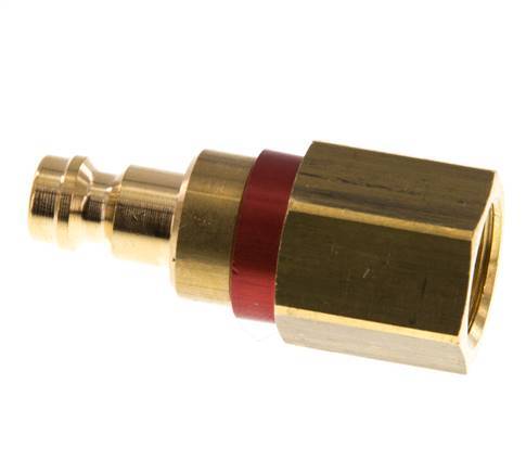 Brass DN 5 Red Air Coupling Plug G 1/4 inch Female