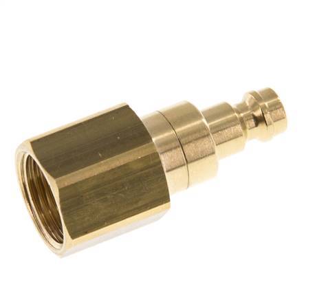 Brass DN 5 Air Coupling Plug G 3/8 inch Female Double Shut-Off