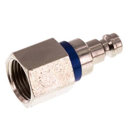 Nickel-plated Brass DN 5 Blue Air Coupling Plug G 3/8 inch Female Double Shut-Off