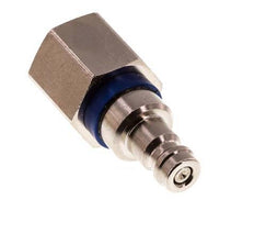 Messing vernickelt DN 5 Blau Luftkupplungsstecker G 3/8 Zoll weiblich Doppelabsperrung
