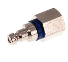 Messing vernickelt DN 5 Blau Luftkupplungsstecker G 3/8 Zoll weiblich Doppelabsperrung