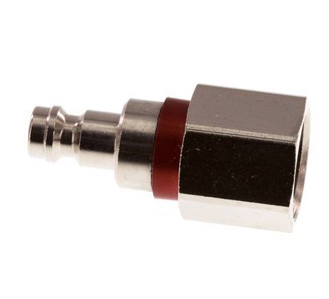 Nickel-plated Brass DN 5 Red Air Coupling Plug G 3/8 inch Female Double Shut-Off