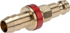 Messing DN 5 Blau kodierter Luftkupplungsstecker 8 mm Schlauchsäule Doppelabsperrung