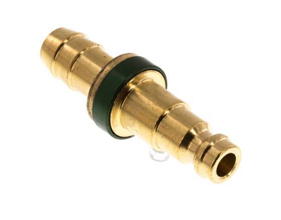 Messing DN 5 grün-kodierter Luftkupplungsstecker 9 mm Schlauchpfeiler