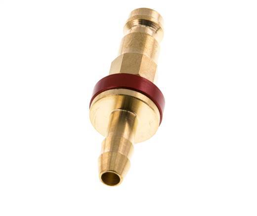 Messing DN 5 rot-kodiert Luftkupplungsstecker 6 mm Schlauchpfeiler