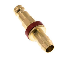 Messing DN 5 rot-kodiert Luftkupplungsstecker 9 mm Schlauchpfeiler