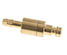 Brass DN 5 Air Coupling Plug 6 mm Hose Pillar Double Shut-Off