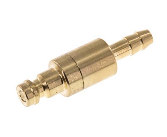 Brass DN 5 Air Coupling Plug 6 mm Hose Pillar Double Shut-Off