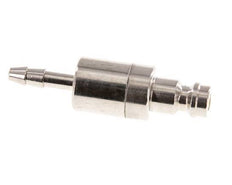 Messing vernickelt DN 5 Luftkupplungsstecker 4 mm Schlauchsäule Doppelabsperrung