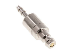 Messing vernickelt DN 5 Luftkupplungsstecker 4 mm Schlauchsäule Doppelabsperrung