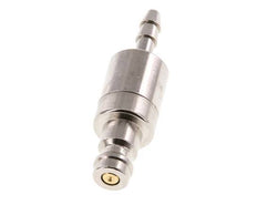 Messing vernickelt DN 5 Luftkupplungsstecker 4 mm Schlauchsäule Doppelabsperrung