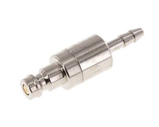 Messing vernickelt DN 5 Luftkupplungsstecker 4 mm Schlauchsäule Doppelabsperrung
