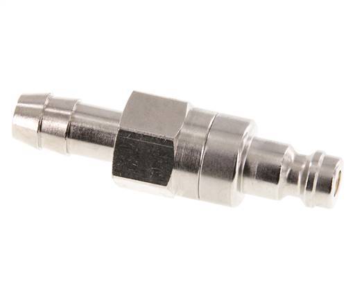 Messing vernickelt DN 5 Luftkupplungsstecker 8 mm Schlauchsäule Doppelabsperrung