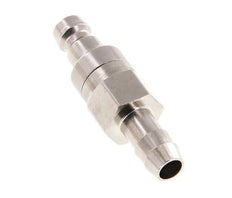 Messing vernickelt DN 5 Luftkupplungsstecker 8 mm Schlauchsäule Doppelabsperrung