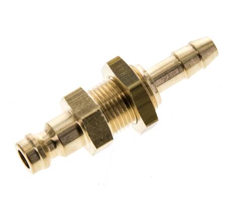 Messing DN 5 Luftkupplung Stecker 6 mm Schlauch Säule Bulkhead