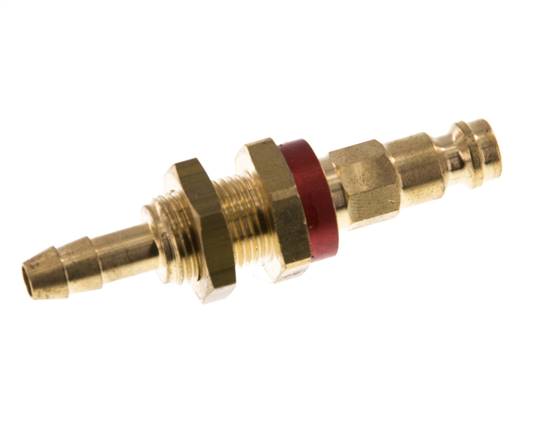 Messing DN 5 rot-kodiert Luftkupplungsstecker 6 mm Schlauch Säule Bulkhead