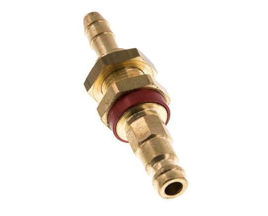 Messing DN 5 rot-kodiert Luftkupplungsstecker 6 mm Schlauch Säule Bulkhead