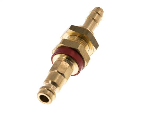 Messing DN 5 rot-kodiert Luftkupplungsstecker 6 mm Schlauch Säule Bulkhead
