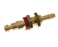 Messing DN 5 rot-kodiert Luftkupplungsstecker 6 mm Schlauch Säule Bulkhead