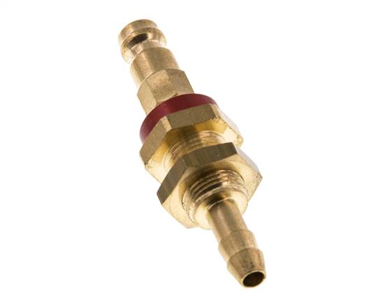 Messing DN 5 rot-kodiert Luftkupplungsstecker 6 mm Schlauch Säule Bulkhead
