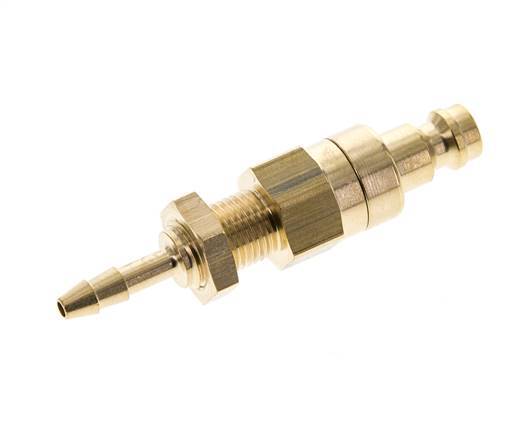 Messing DN 5 Luftkupplung Stecker 4 mm Schlauch Säule Bulkhead Double Shut-Off