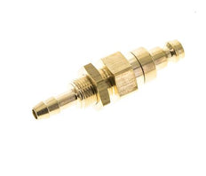 Messing DN 5 Luftkupplung Stecker 4 mm Schlauch Säule Bulkhead Double Shut-Off