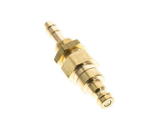 Messing DN 5 Luftkupplung Stecker 4 mm Schlauch Säule Bulkhead Double Shut-Off