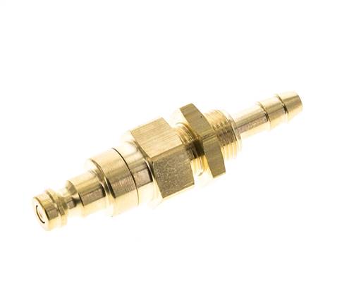 Messing DN 5 Luftkupplung Stecker 4 mm Schlauch Säule Bulkhead Double Shut-Off