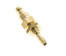 Messing DN 5 Luftkupplung Stecker 4 mm Schlauch Säule Bulkhead Double Shut-Off