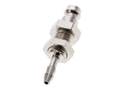 Messing vernickelt DN 5 Luftkupplungsstecker 4 mm Schlauchsäule Bulkhead