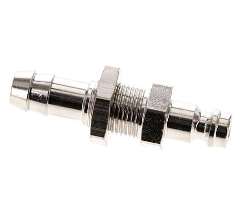Messing vernickelt DN 5 Luftkupplungsstecker 9 mm Schlauchsäule Bulkhead