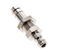 Messing vernickelt DN 5 Luftkupplungsstecker 9 mm Schlauchsäule Bulkhead