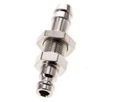 Messing vernickelt DN 5 Luftkupplungsstecker 9 mm Schlauchsäule Bulkhead