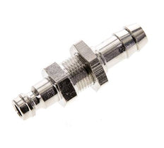 Messing vernickelt DN 5 Luftkupplungsstecker 9 mm Schlauchsäule Bulkhead
