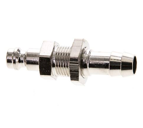 Messing vernickelt DN 5 Luftkupplungsstecker 9 mm Schlauchsäule Bulkhead