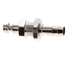 Messing vernickelt DN 5 Luftkupplungsstecker 9 mm Schlauchsäule Bulkhead