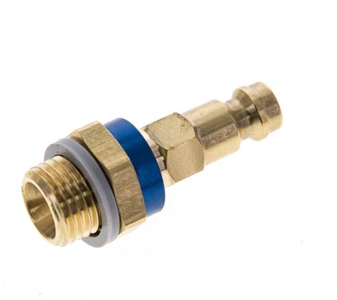 Messing DN 5 blau-kodierter Luftkupplungsstecker G 1/4 Zoll männlich