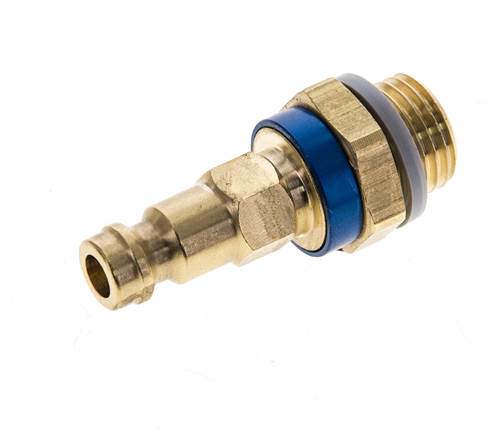 Messing DN 5 blau-kodierter Luftkupplungsstecker G 1/4 Zoll männlich