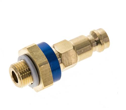 Messing DN 5 blau-kodierter Luftkupplungsstecker G 1/8 Zoll männlich