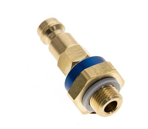 Messing DN 5 blau-kodierter Luftkupplungsstecker G 1/8 Zoll männlich