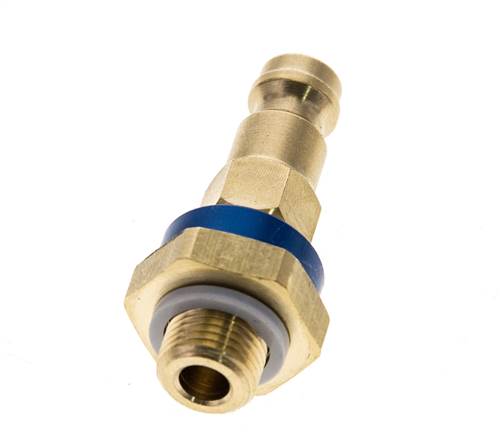 Messing DN 5 blau-kodierter Luftkupplungsstecker G 1/8 Zoll männlich
